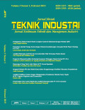 Jurnal Ilmiah Teknik Industri: Jurnal Keilmuan Teknik dan Manajemen Industri Volume 3 No.1 Februari 2015