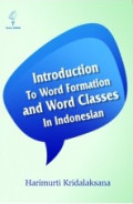 Introduction To Word Formation and Word Classes In Indonesian